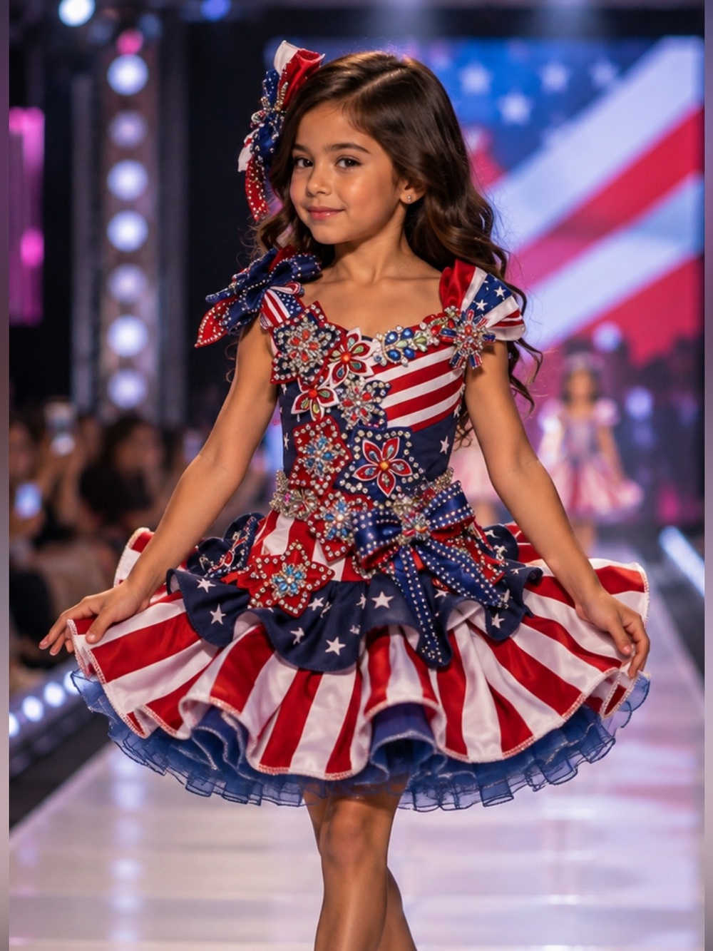 Patriotic Star Spangled girls  pageant Dress - Red, White & Blue Americana dress